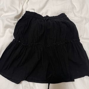 Black high waist drawstring skirt